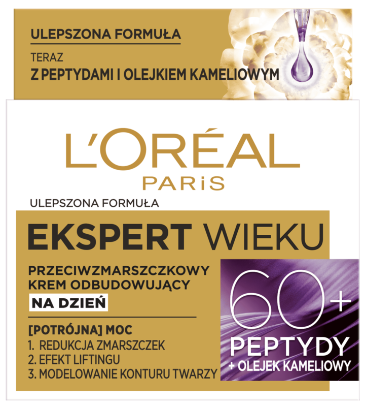 L'ORÉAL PARIS, Ekspert Wieku, krem do twarzy, przeciwzmarszczkowy, odbudowujący, Ekstrakt olejkowy + z opuncji 60+, na dzień, 50 ml