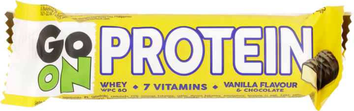 GO ON, Protein, baton waniliowy, w czekoladzie, proteinowy, 50 g