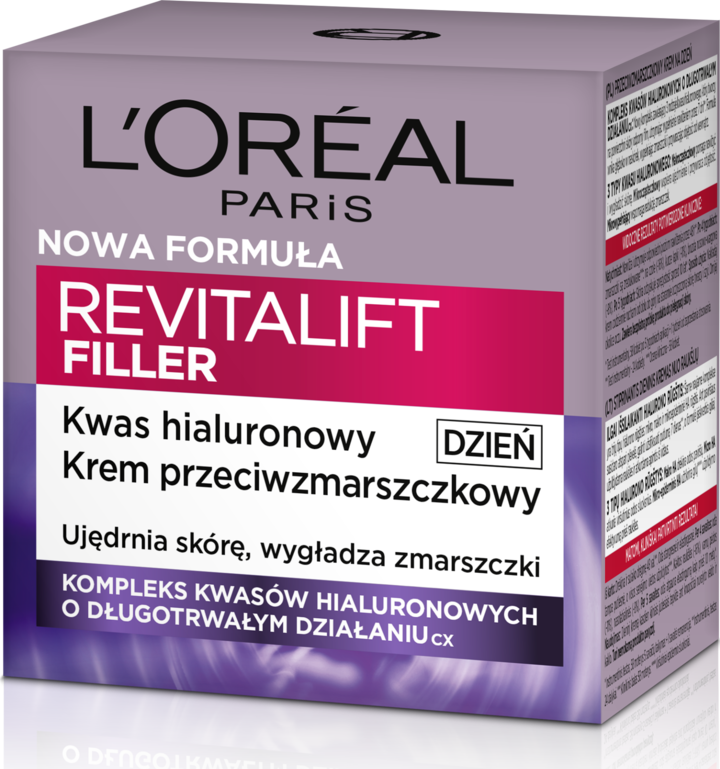 L'ORÉAL PARIS, Revitalift Filler, krem do twarzy, wypełniający, Kwas Hialuronowy 40+, na dzień, 50 ml