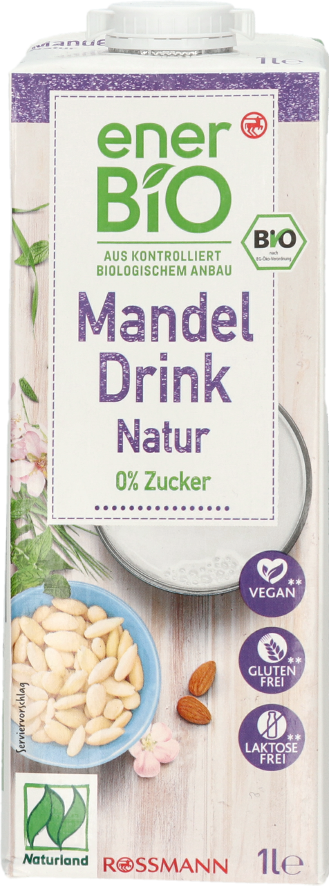 ENERBIO, napój migdałowy, naturalny, 1 l
