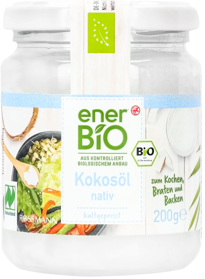 ENERBIO, olej kokosowy z pierwszego tłoczenia, 200 g
