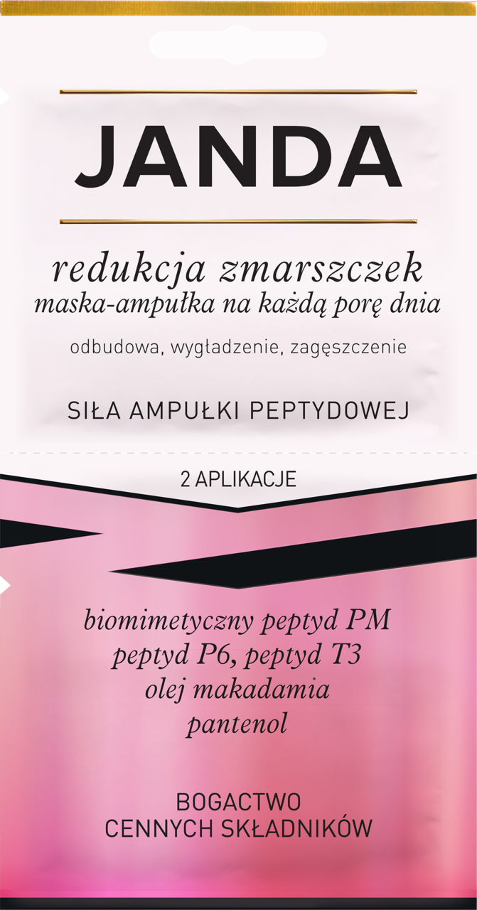 JANDA, Siła Ampułki Peptydowej, maska-ampułka do twarzy, redukcja zmarszczek, 10 ml