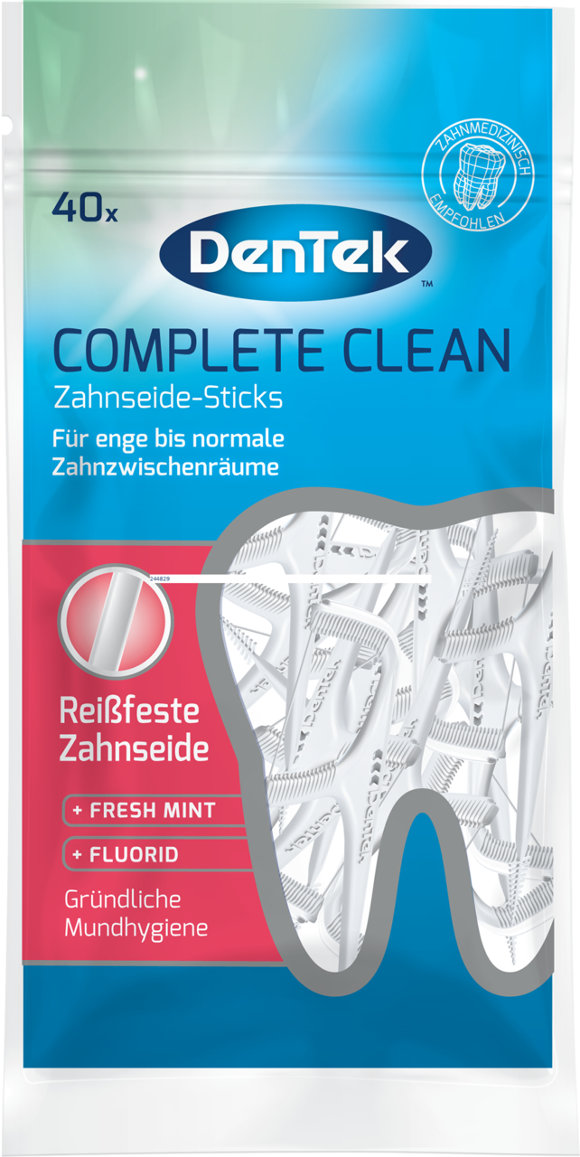 DENTEK, Complete Clean, nić dentystyczna z wykałaczką, 40 szt.
