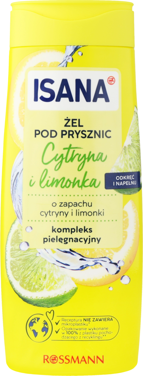 ISANA, żel pod prysznic, o zapachu Limonki i Cytryny, 300 ml