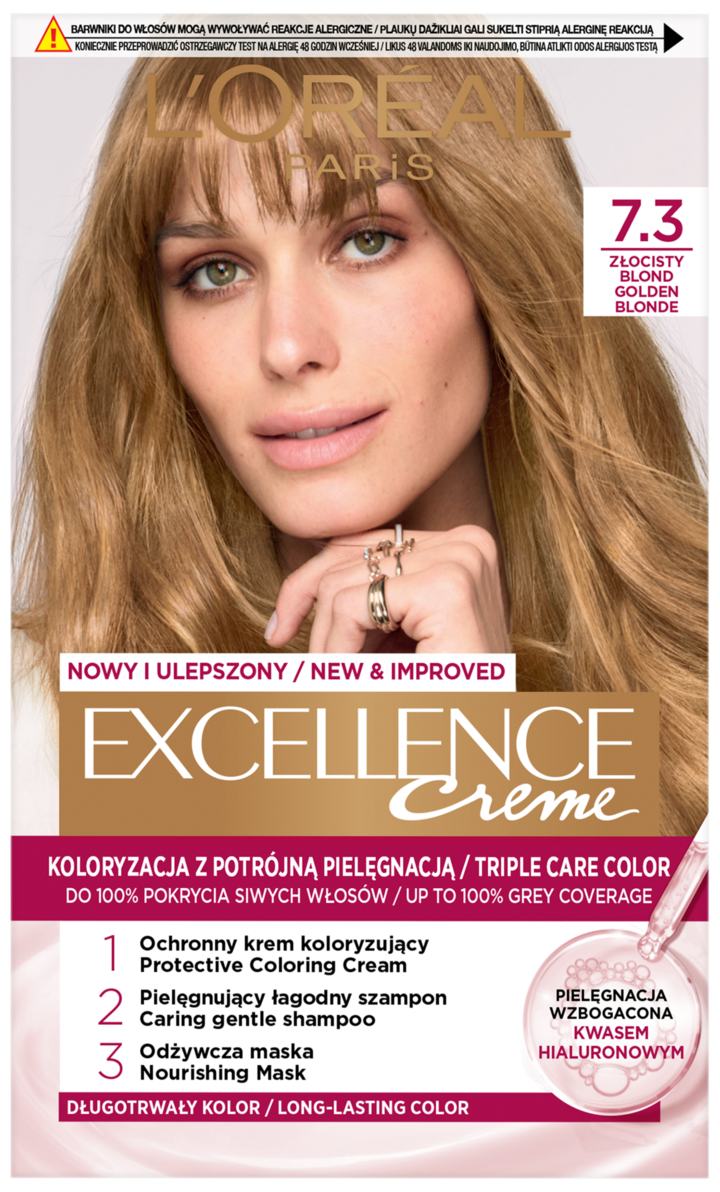 L'ORÉAL PARIS EXCELLENCE, Creme , krem koloryzujący, ochronny, nr 7.3 ...