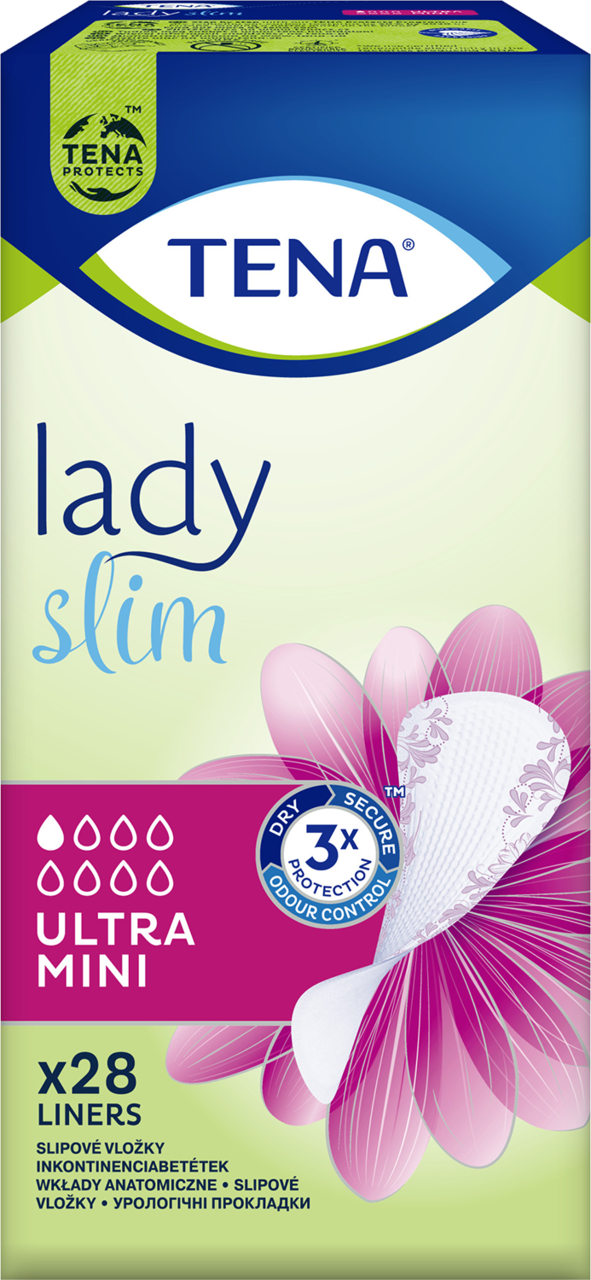 TENA, Lady Slim, wkładki higieniczne, anatomiczne, Ultra Mini, 28 szt.