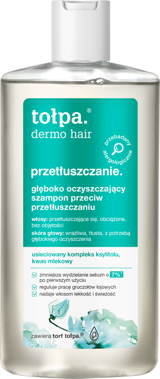 TOŁPA, Dermo Hair Przetłuszczanie., szampon do włosów, głęboko oczyszczający, przeciw przetłuszczaniu, 250 ml