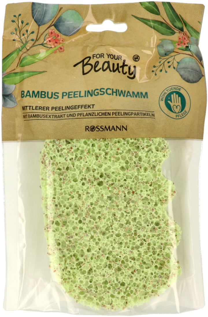 FOR YOUR BEAUTY, gąbka pielęgnująca, bambusowa, 1 szt.