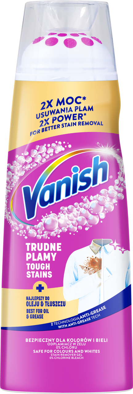 VANISH, Power Gel, odplamiacz w żelu, skoncentrowany, z końcówką do pocierania, 200 ml