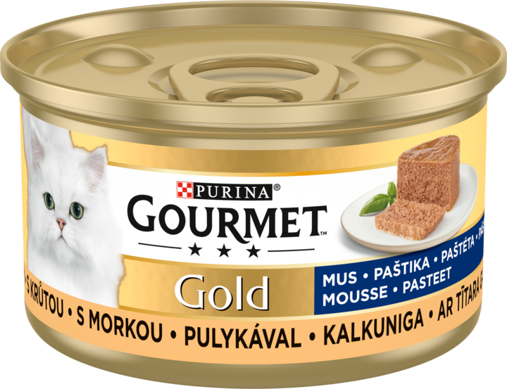 PURINA GOURMET, Gold, karma pełnoporcjowa mokra dla dorosłych kotów, z indykiem, 85 g