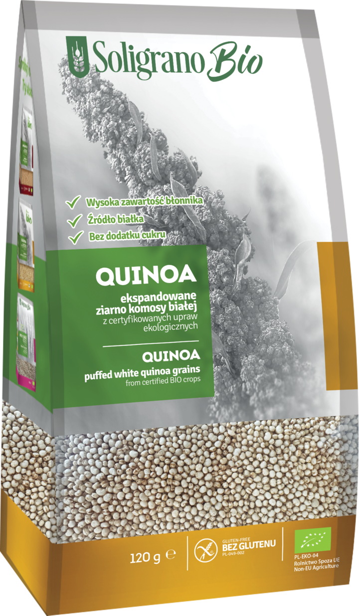 Soligrano, BIO , quinoa ekspandowane ziarno komosy białej, 120 g ...
