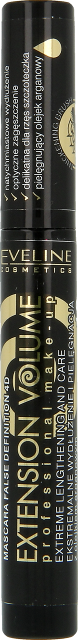 EVELINE COSMETICS, Extension Volume, tusz do rzęs, pielęgnujący, wydłużający, 10 ml