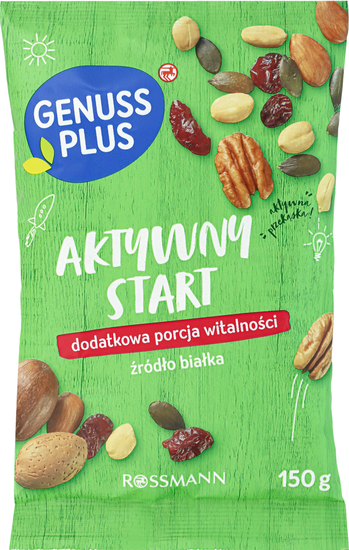 GENUSS PLUS, mieszanka orzechów i suszonych owoców, 150 g