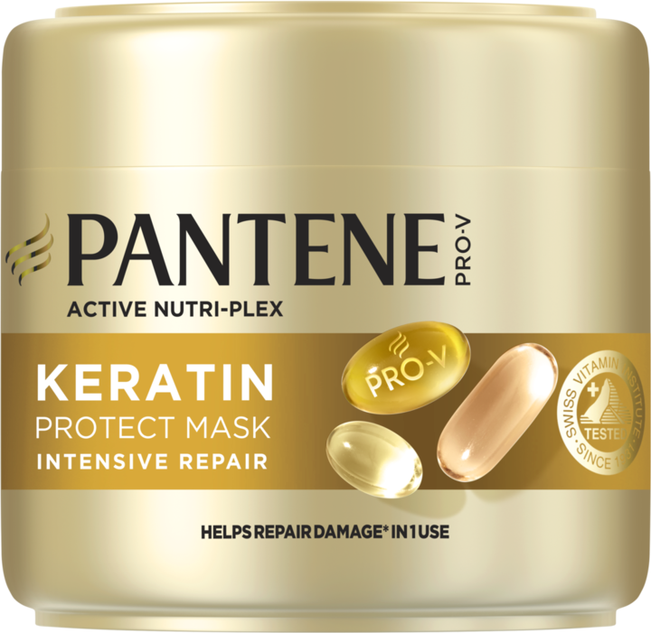 PANTENE, Pro-V Active Nutri-Plex Keratin, maska do włosów, Regeneracja, 300 ml