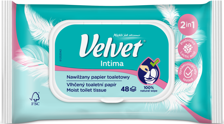 VELVET, Intima, papier toaletowy, nawilżany, 48 szt.