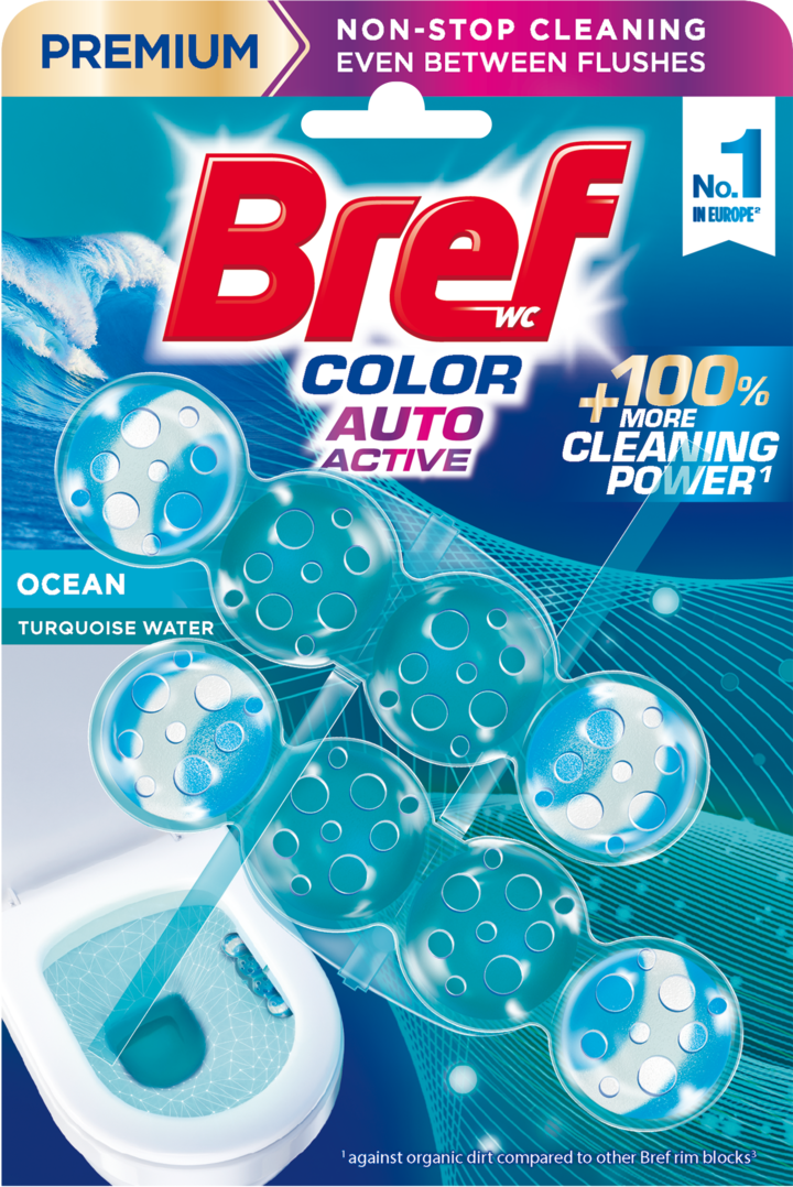 Bref, Premium Color Auto Active, zawieszka do WC, Morski, 2 x 50 g ...
