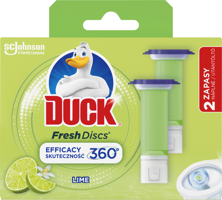 DUCK, Fresh Discs, krążek do WC, żelowy, o zapachu Limonkowym, zapas, 2x36 ml
