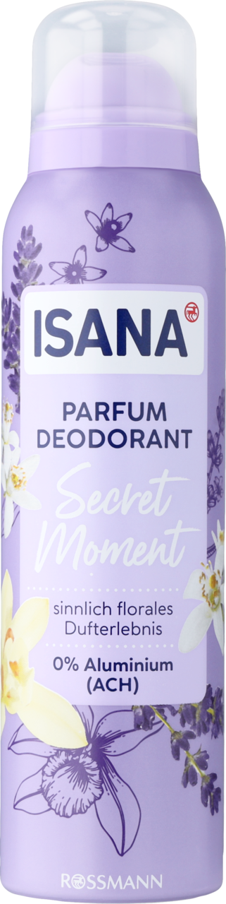 ISANA, dezodorant w sprayu, perfumowany, dla kobiet, Secret Moment, 150 ml