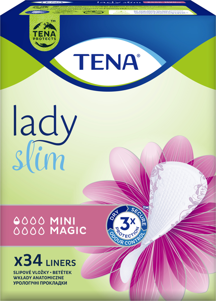 TENA, Lady Slim, wkładki higieniczne, specjalistyczne, Mini Magic, 34 szt.