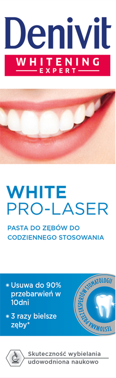DENIVIT, White Pro Laser, pasta do zębów, wybielająca, przeciw przebarwieniom, 50 ml