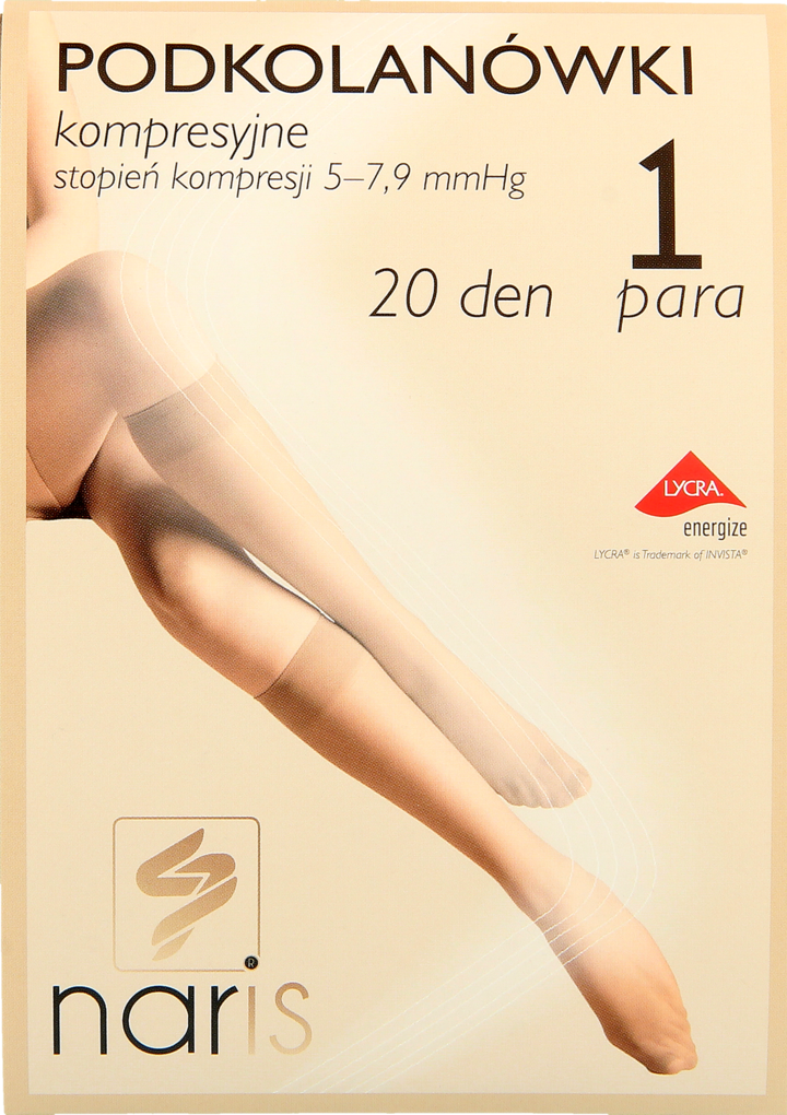 NARIS, podkolanówki kompresyjne, Natural, 1 para