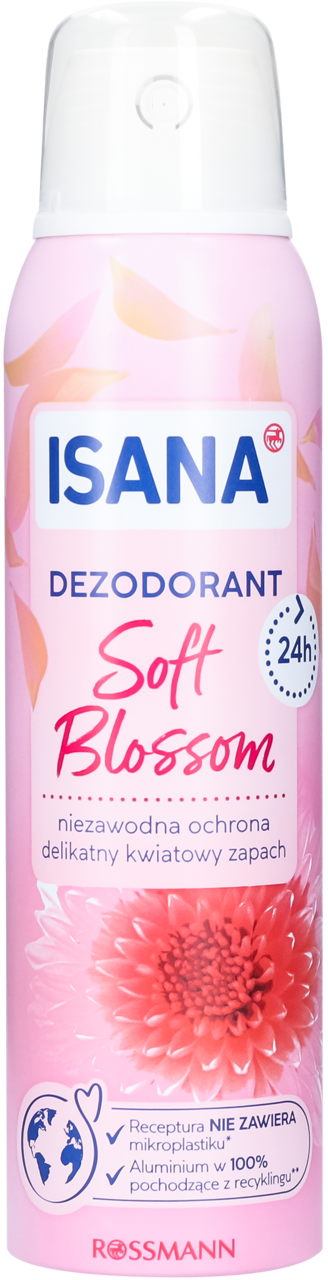 ISANA, dezodorant w sprayu, dla kobiet, 24h, Soft Blossom, 150 ml