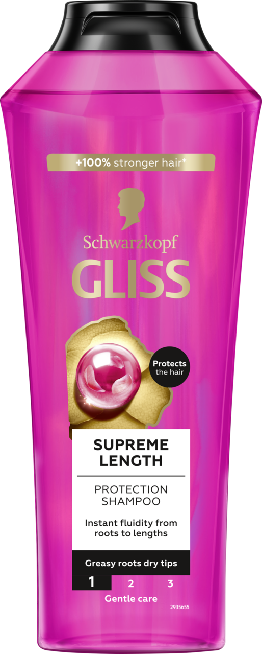 SCHWARZKOPF GLISS, Supreme Length, szampon do włosów długich i zniszczonych, 400 ml