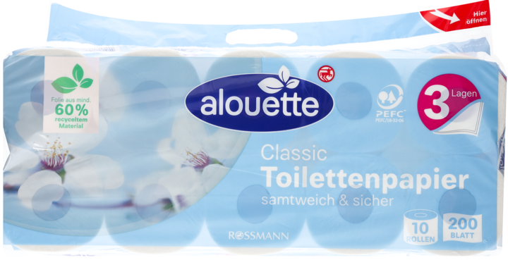 ALOUETTE, Classic, papier toaletowy, 3-warstwowy, 10 szt.