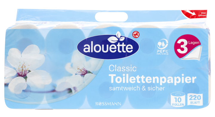 ALOUETTE, Classic, papier toaletowy, 3-warstwowy, 10 szt.