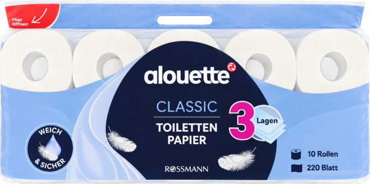 ALOUETTE, Classic, papier toaletowy, 3-warstwowy, 10 szt.
