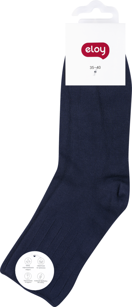 ELOY, skarpetki damskie granatowe, rozm. 35-40, 1 para