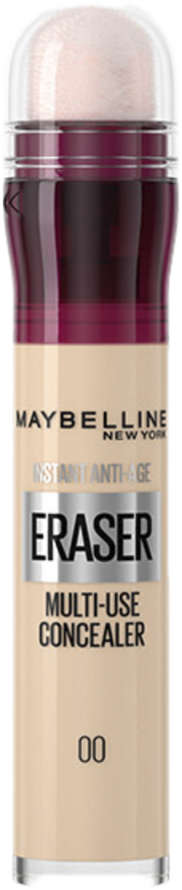 MAYBELLINE NEW YORK, Instant Eraser, korektor do twarzy, z gąbeczką, nr 00 Ivory, 6,8 ml