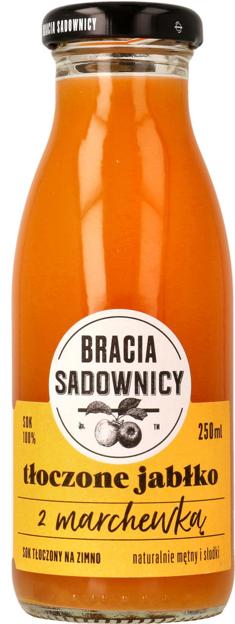 BRACIA SADOWNICY, sok, tłoczone jabłko z marchewką, 250 ml