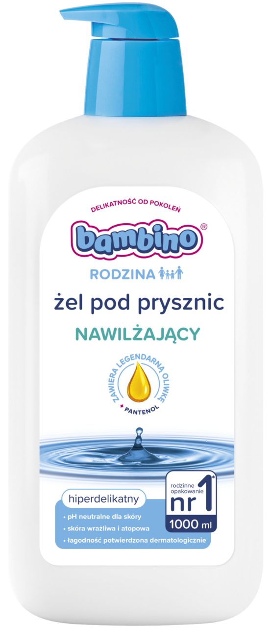 BAMBINO, Rodzina, żel pod prysznic nawilżający, dla dorosłych i dzieci 3+, hiperdelikatny, 1000 ml