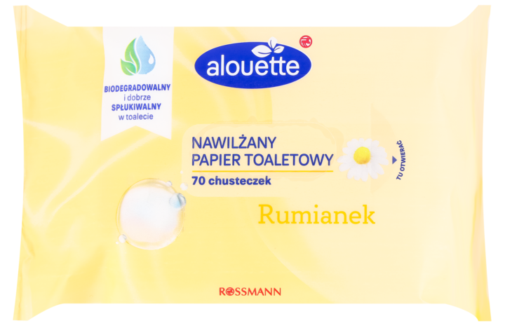 ALOUETTE, papier toaletowy, nawilżany, Rumiankowy, 70 szt.