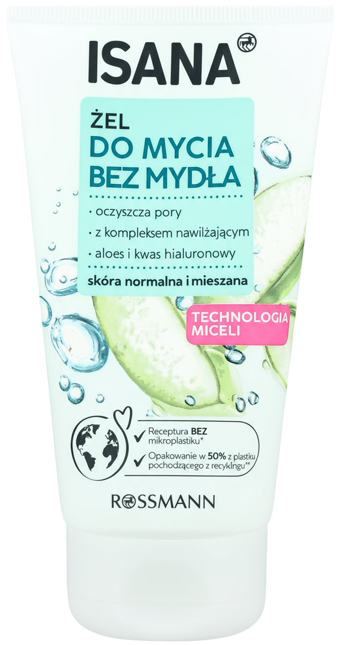 ISANA, żel do mycia twarzy, bez mydła, oczyszczający, 150 ml