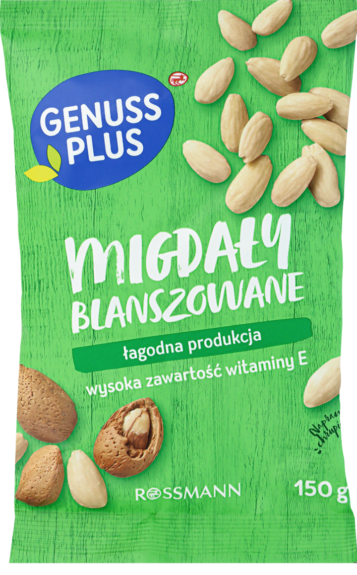 GENUSS PLUS, migdały blanszowane, 150 g