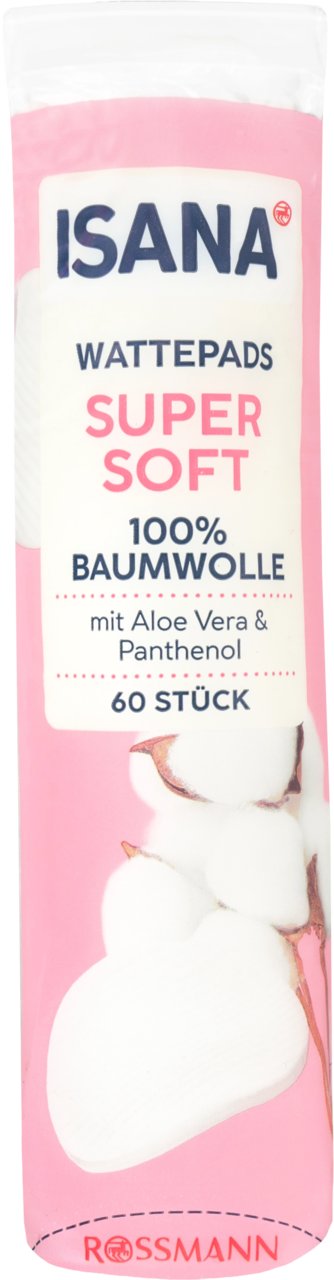 ISANA, Super Soft, płatki kosmetyczne z Aloesem i Pantenolem, 60 szt.