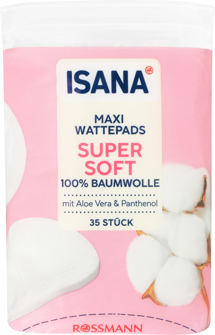ISANA, Super Soft, płatki kosmetyczne, bawełniane, 35 szt.