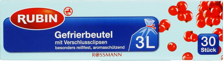 RUBIN, woreczki do zamrażania produktów, poj. 3 L, 30 szt.