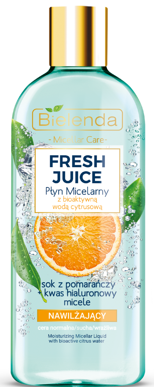 BIELENDA, Fresh Juice, płyn micelarny, z bioaktywną wodą cytrusową, nawilżający, 500 ml