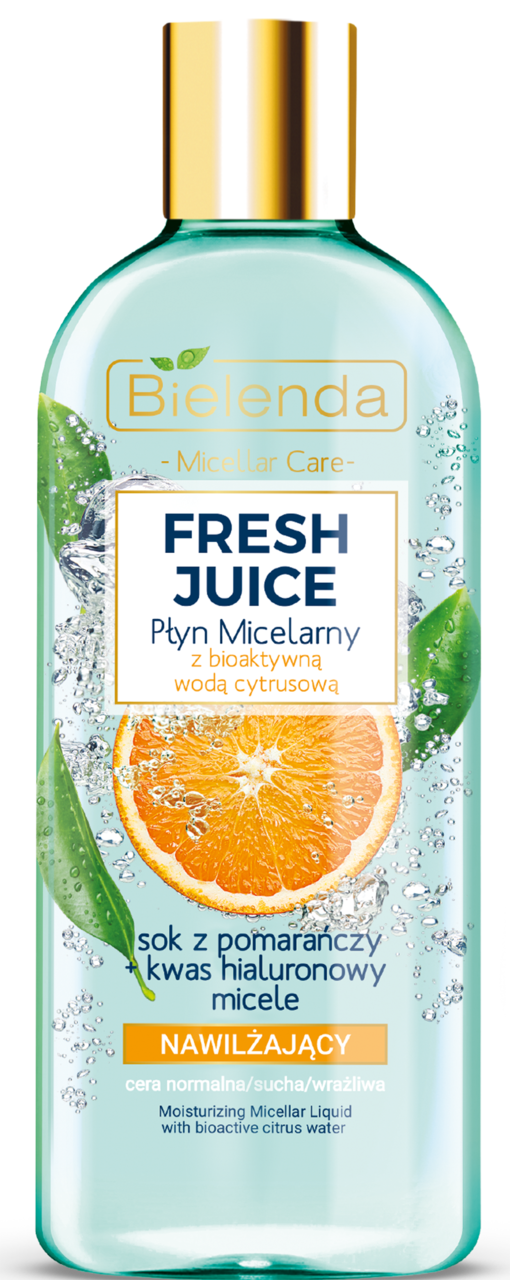 BIELENDA, Fresh Juice, płyn micelarny, z bioaktywną wodą cytrusową, nawilżający, 500 ml