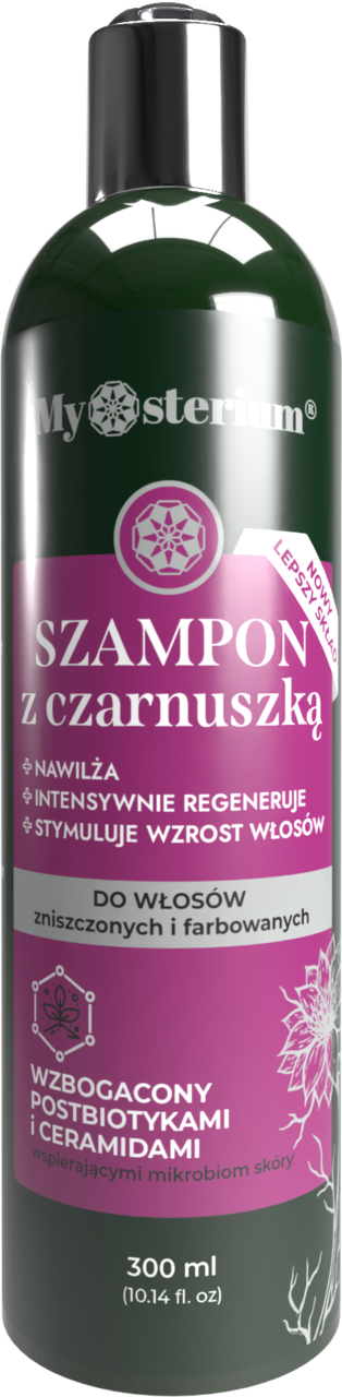 MYSTERIUM, szampon do włosów zniszczonych i farbowanych z czarnuszką, 300 ml
