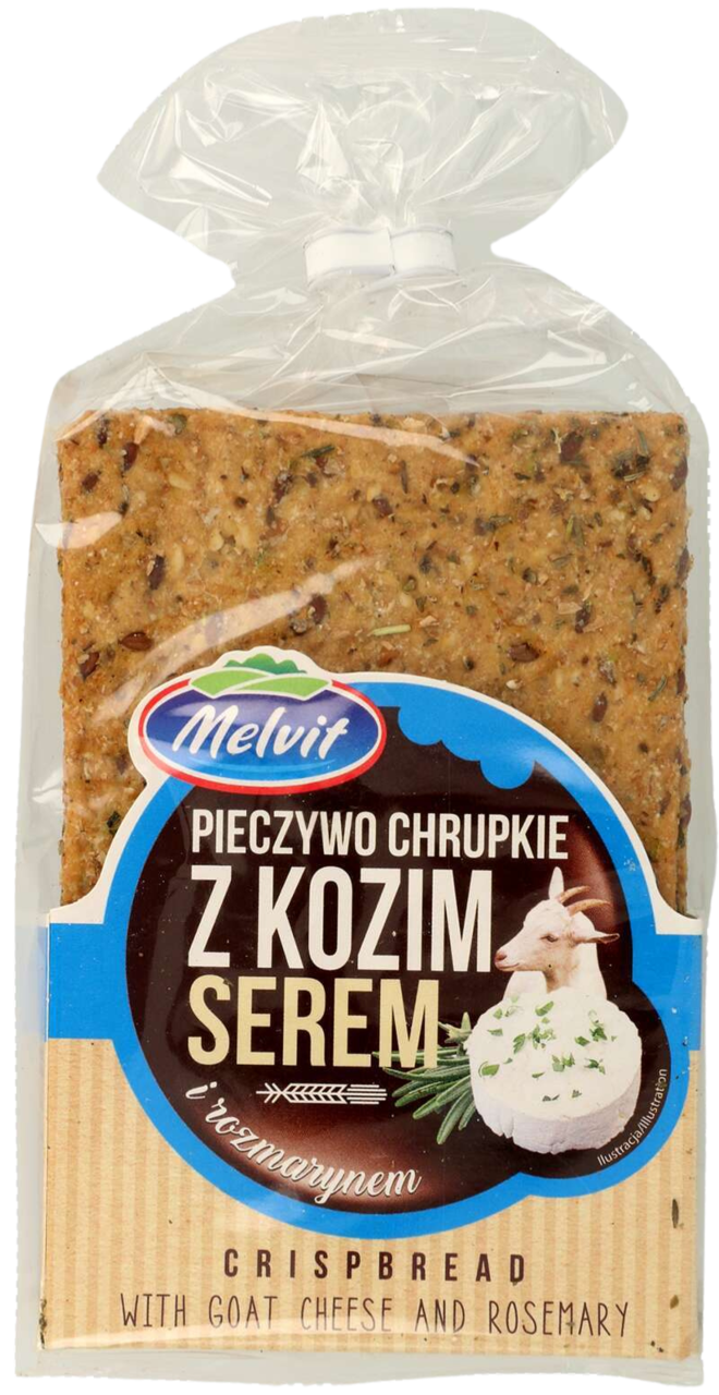 MELVIT, pieczywo chrupkie, żytnie, z kozim serem i rozmarynem, 130 g