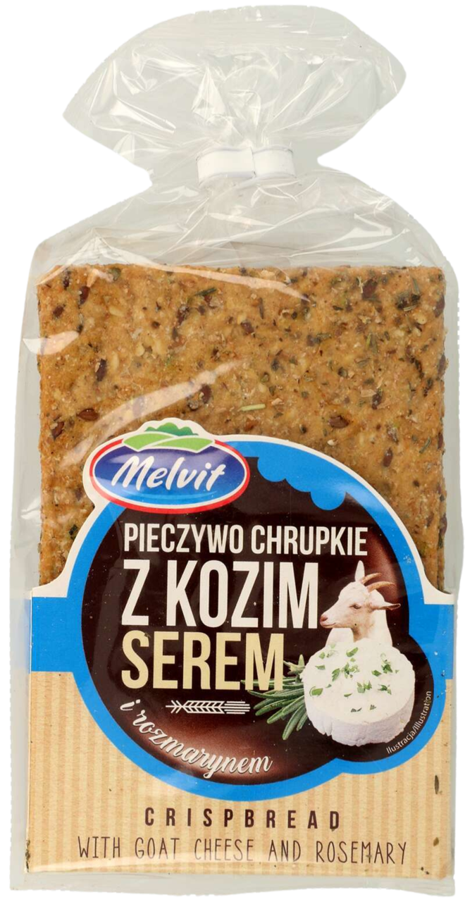 MELVIT, pieczywo chrupkie, żytnie, z kozim serem i rozmarynem, 130 g