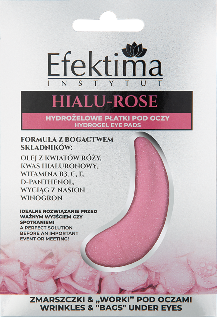 EFEKTIMA, Hialu-Rose, płatki pod oczy, hydrożelowe, rozświetlające, 1 para