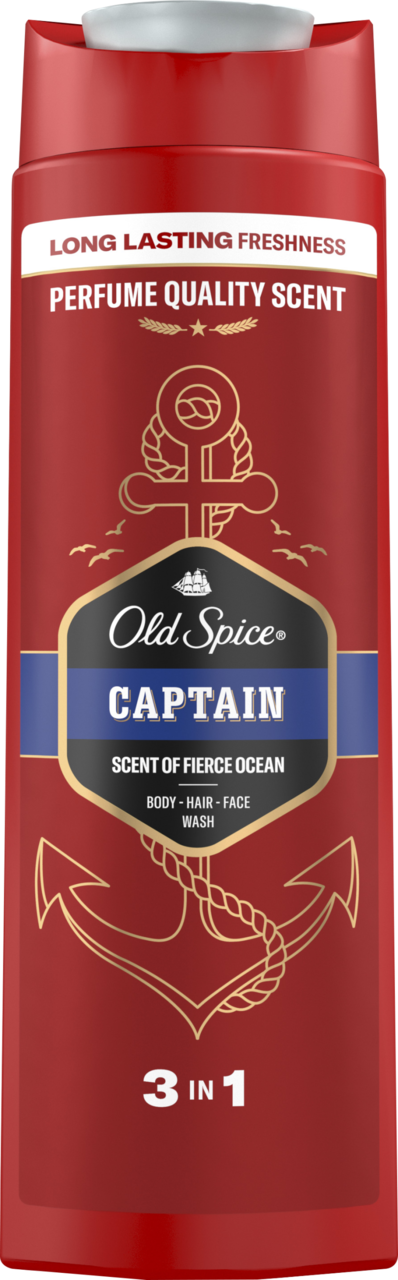 OLD SPICE, Captain, żel pod prysznic dla mężczyzn, 3w1, Fierce Ocean, 400 ml
