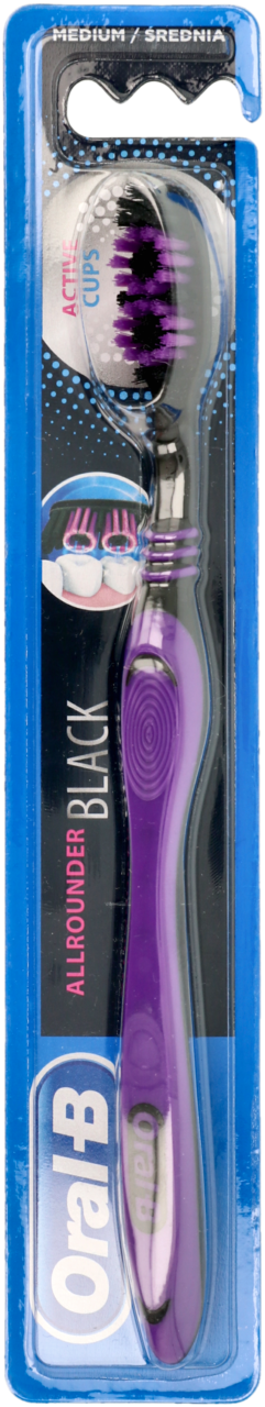 ORAL-B, Allrounder Black, szczoteczka do zębów, średnia, 1 szt.