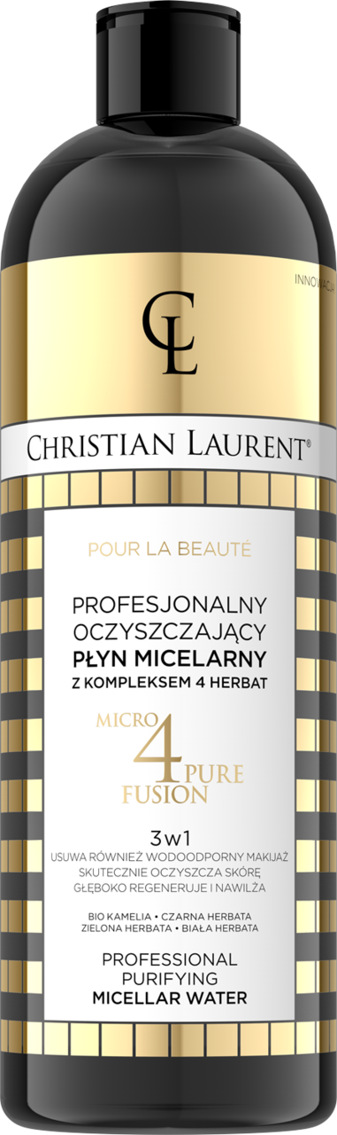 CHRISTIAN LAURENT, Pour La Beaute, płyn micelarny, profesjonalny, oczyszczający, z kompleksem 4 herbat, 3w1, 500 ml