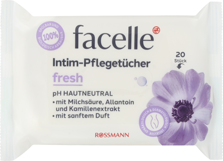FACELLE, Fresh, chusteczki do higieny intymnej, 20 szt.